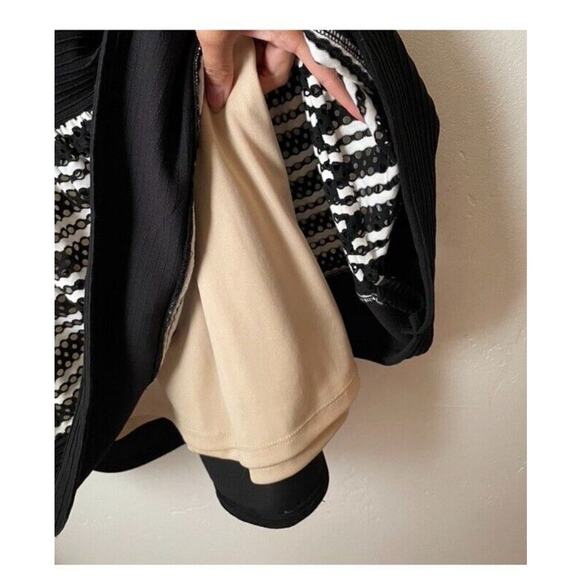 Anthropologie Dress Women's 6 Taylor Black White Stripes Zip Up Sleeveless - Picture 4 of 6